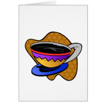 Color Full Coffee Cup Greeting Card