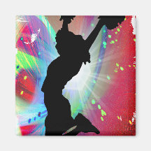 Colorburst circulaire avec le pom-pom girl aimants pour réfrigérateur