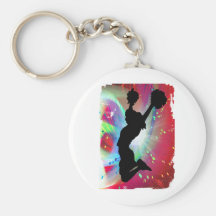 Colorburst circulaire avec le pom-pom girl porte-clé