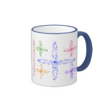 Coloré, lignes, croix et bosselures !  11oz. Tasse