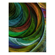 Colorez la carte postale d'art abstrait de gloire