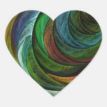 Colorez l'autocollant de coeur d'art abstrait de g