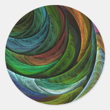 Colorez l'autocollant rond d'art abstrait de gloir
