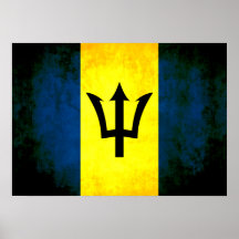 Colorful Contrast Barbadian Flag Poster