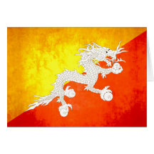 Colorful Contrast Bhutanese Flag Cards