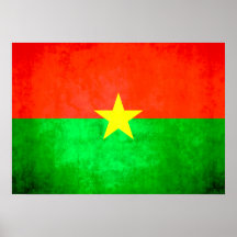 Colorful Contrast Burkinabe Flag Poster