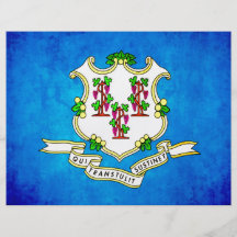 Colorful Contrast Connecticuter Flag Custom Flyer
