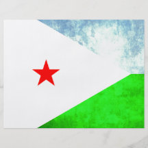 Colorful Contrast Djibouti Flag Personalized Flyer