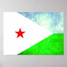 Colorful Contrast Djibouti Flag Print