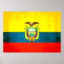 Colorful Contrast Ecuadorean Flag Poster