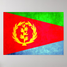 Colorful Contrast Eritrean Flag Posters
