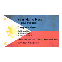 Colorful Contrast FilipinoFlag Business Cards