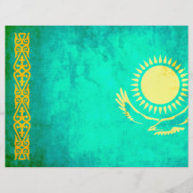 Colorful Contrast Kazakhstani Flag Personalized Flyer