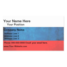 Colorful Contrast RussianFlag Business Card