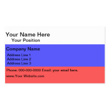 Colorful Contrast RussianFlag Business Card Template