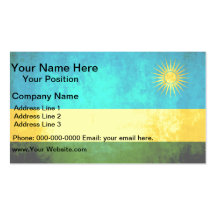 Colorful Contrast RwandanFlag Business Card