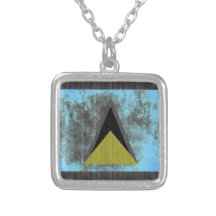 Colorful Contrast Saint LucianFlag Custom Jewelry