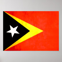 Colorful Contrast Timorese Flag Poster