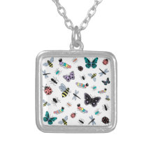 Colorful Vector Bugs & Butterflies Custom Jewelry