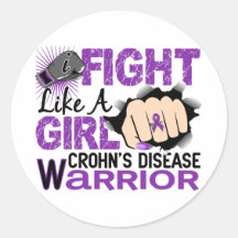 Combat comme une maladie de Crohn 20,2 de fille Autocollant