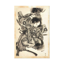 Combat japonais vintage classique frais de démon d impression sur toile