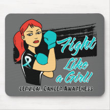 Combat moderne de Rosie comme une fille - cancer d Tapis De Souris