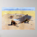 Combat pour le trou d'eau par Frederic Remington Affiche