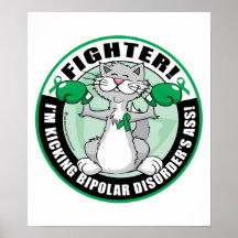 Combattant de chat de trouble bipolaire posters