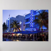 Commande d'océan, plage du sud, Miami Beach, 2 Affiche