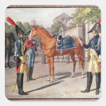Commandez et garde de la garde royale en 1826 autocollants carrés