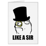 Comme monsieur Monocle Rage Face Meme Cartes De Vœux