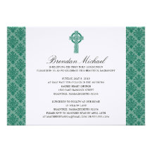 Communion de croix celtique de damassé première invitation