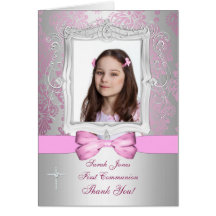 Communion de fille de photo de Merci Cartes De Vœux