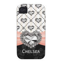 Compagnon rose de cas de l'iPhone 4 de coeur de fa Coque Case-Mate iPhone 4