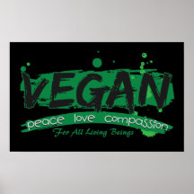 Compassion végétalienne d'amour de paix affiche