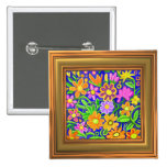 Composition florale peinte (frontière d'effet de c badge avec épingle