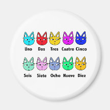 Compte des chats espagnols magnets pour réfrigérateur