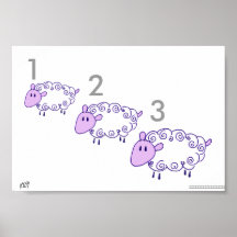 Compte des moutons, lavande posters