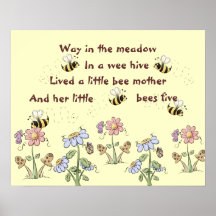 Comptine d'abeilles et de fleurs de pays affiches
