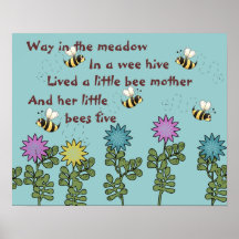 Comptine d'abeilles et de fleurs de pays affiches