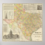 Comté de large échelle et carte de chemin de fer d affiche