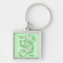 Comtés de carte de l'Irlande Porte-clé