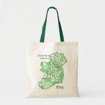 Comtés de carte de l'Irlande Sac De Toile