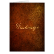 Concepteur chic de cuir véritable cartes de vœux