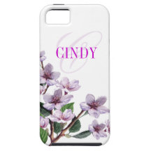 Concepteur lilas de monogramme d'aquarelle coques iPhone 5 Case-Mate