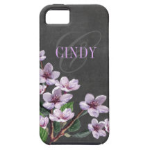 Concepteur lilas de monogramme d'aquarelle de tabl coques iPhone 5