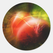 Conception abstraite d'art de coeur adhésif rond