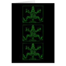 Conception animale maya verte fraîche carte de vœux