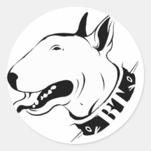 Conception artistique de race de chien de bull-ter adhésifs