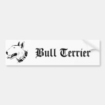 Conception artistique de race de chien de bull-ter autocollants pour voiture